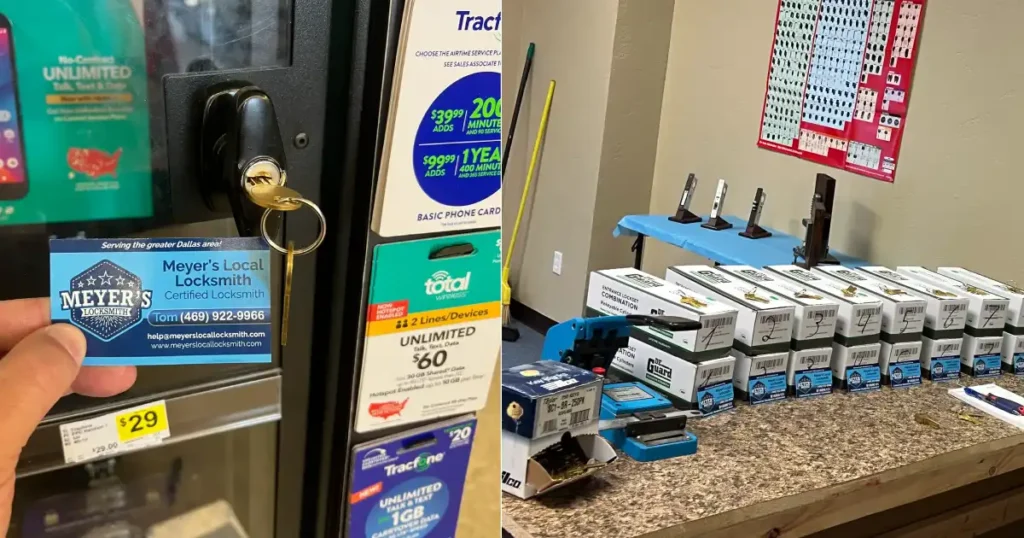 Commercial lock replacement on the left and master key system on the right