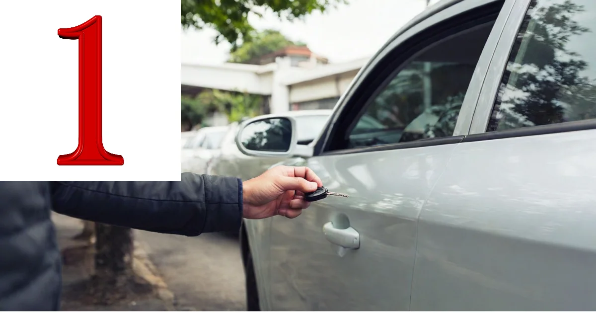 A person trying to unlock his car in Allen, TX