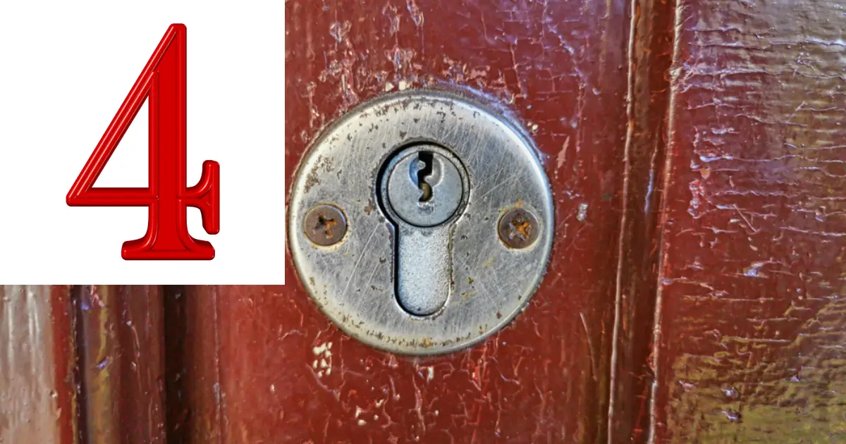old and worn door lock