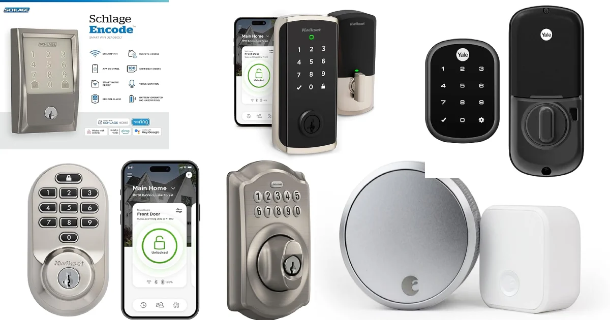 Six Best Smart Locks for Home In Allen. Schlage, Yale, Kwikset and August.