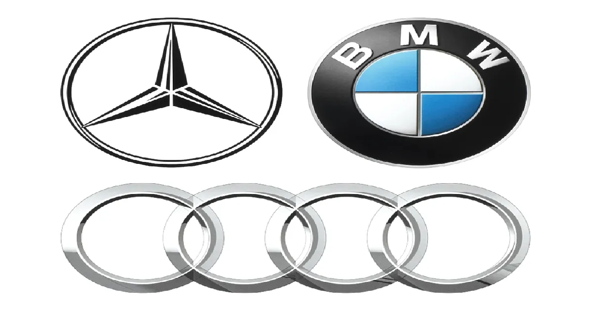 BMW, Mercedes, and Audi symbols
