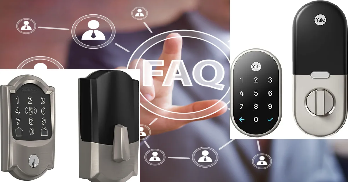 FAQ banner with two smart locks