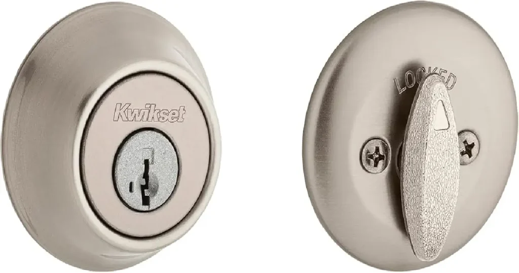 Kwikset 660 Deadbolt Round Exterior Keyed Front Entry Door