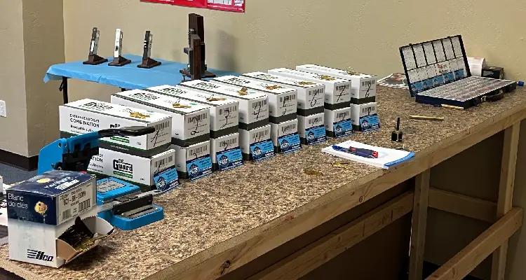Frisco locksmith tools and lock cylinders for master key system setup.