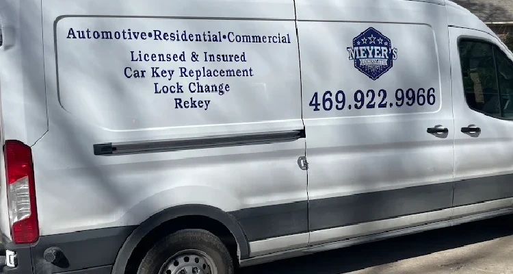 Meyer's Local Locksmith mobile van in Irving, TX.
