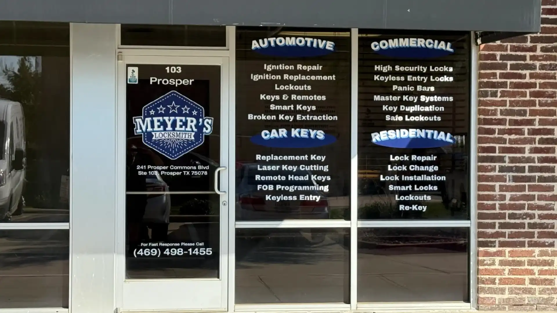 Meyer's Local Locksmith shop in Prosper, TX