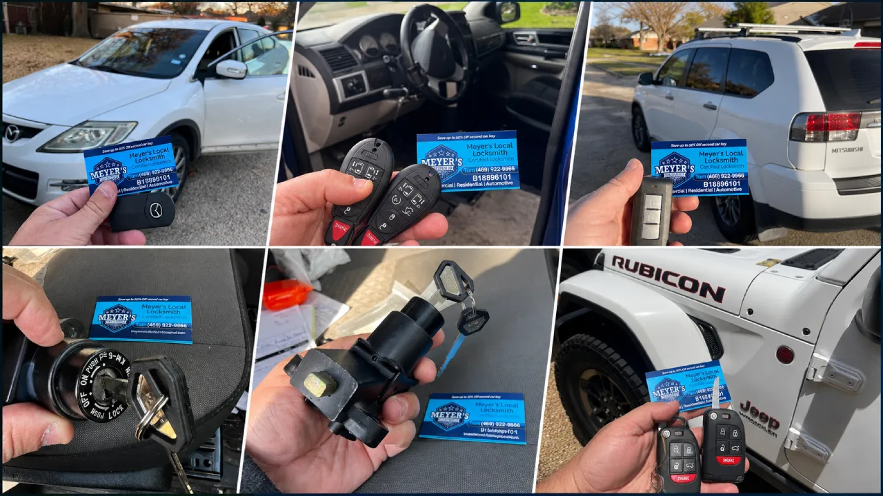 Automotive locksmith services in McKinney TX — car key replacement, key fob programming, and ignition repair by Meyer's Local Locksmith